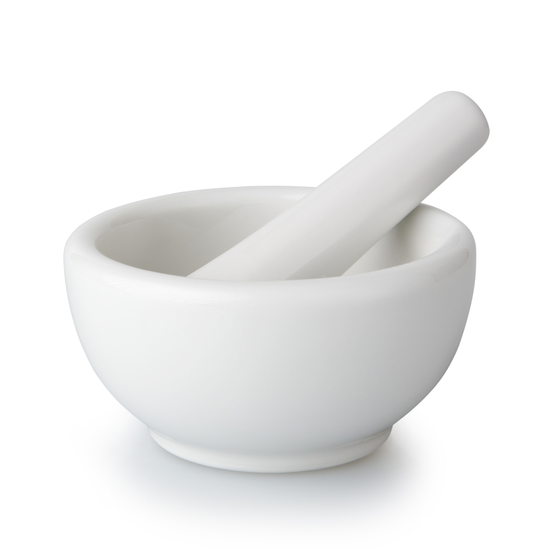 a mortar and pestle on white background